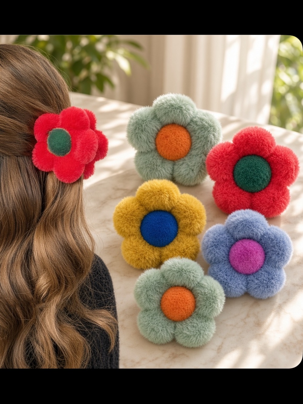 Hair Clips fuzzy